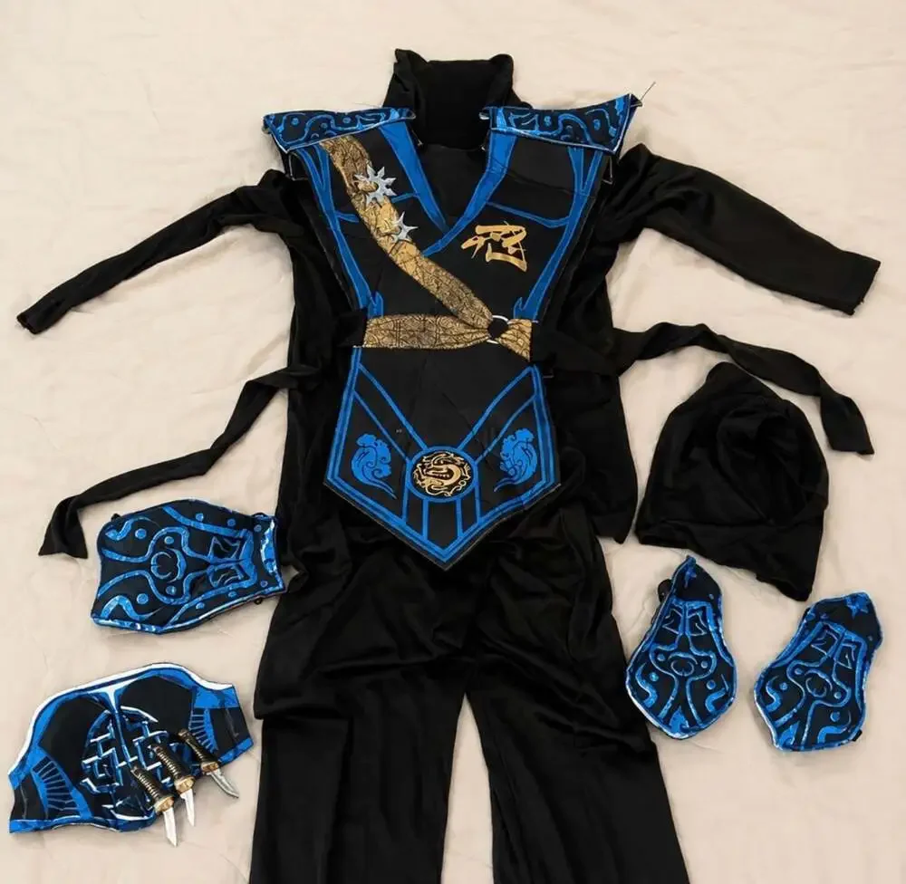 Kids Blue Ninja Samurai Halloween Costume Size Large Armor Set